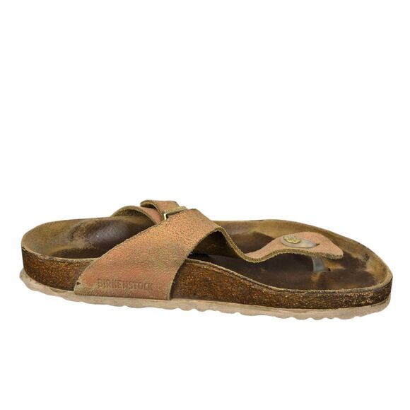 Birkenstock Gizeh Metallic Copper Thong Leather Sandals Sz 41 W 10 M 8 Unisex - Picture 11 of 13